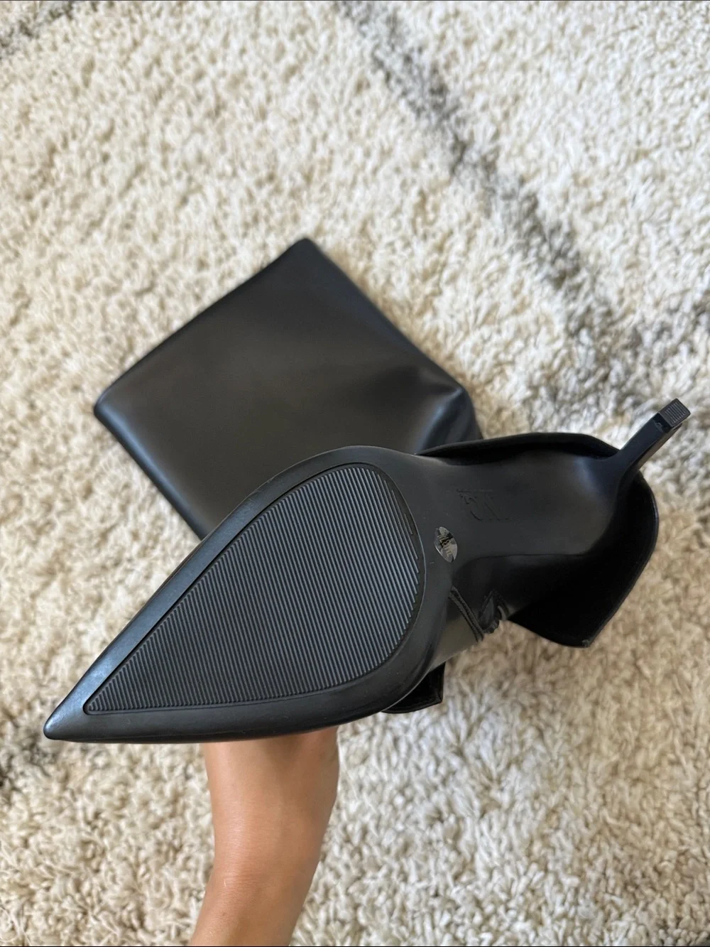 Black Knee-High Pointed Toe Stiletto Boots - INC